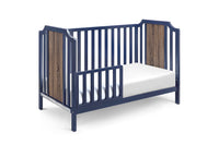 Brees Island 3 In 1 Convertible Crib Midnight Blue Brownstone Blue Brown Wood