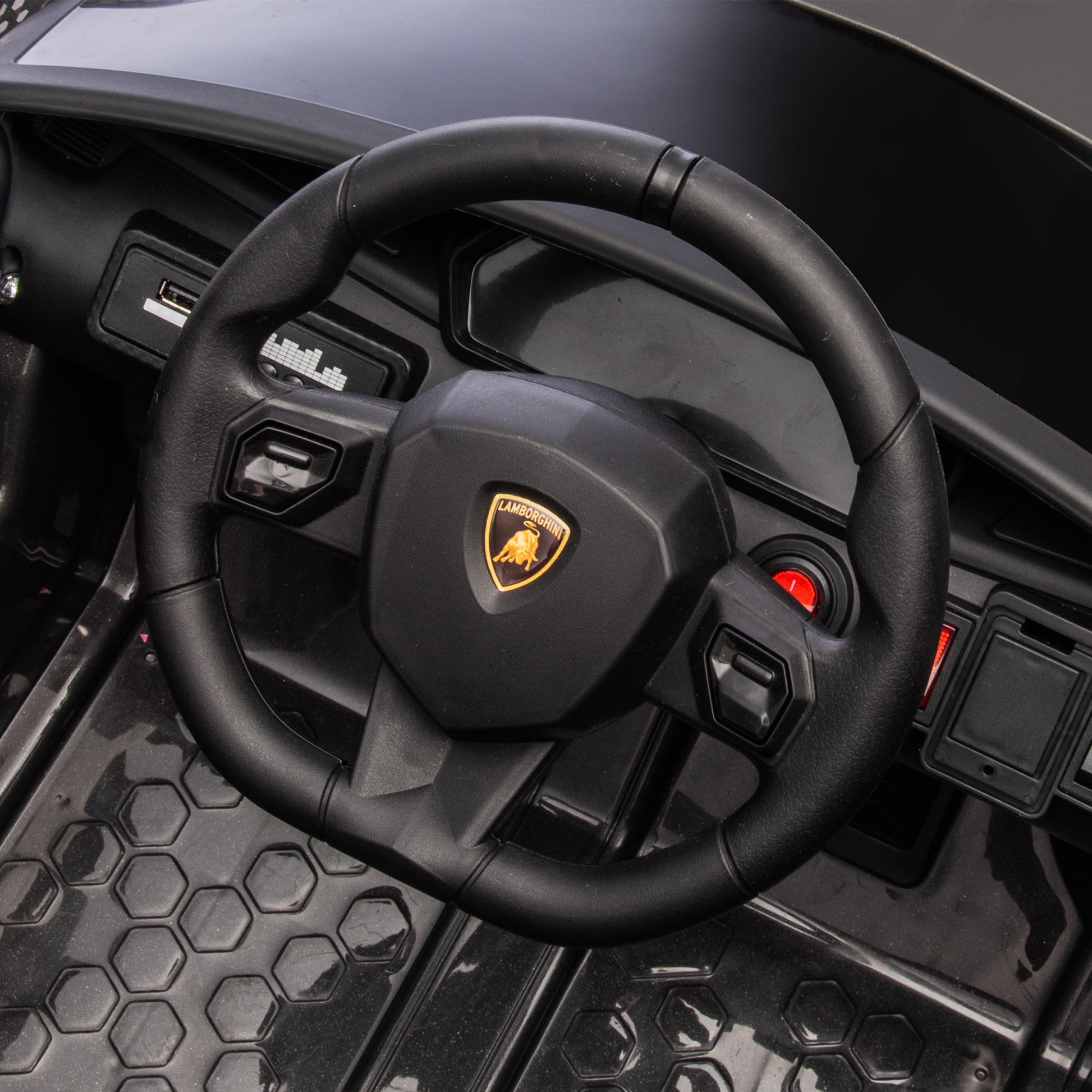 12V Kids Ride On Car W Parents Remote Control,Licensed Lamborghini Aventador Xago,Hydraulic Pressure Door,Slow Start,Early Education,Bluetooth,Adjustable Volume,Mp3,Usb,Led Lights For Kids Aged 3 8. Black 50 99 Lbs Polypropylene