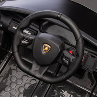 12V Kids Ride On Car W Parents Remote Control,Licensed Lamborghini Aventador Xago,Hydraulic Pressure Door,Slow Start,Early Education,Bluetooth,Adjustable Volume,Mp3,Usb,Led Lights For Kids Aged 3 8. Black 50 99 Lbs Polypropylene