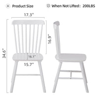 4 Pieces Of Dining Chair,White, Rubber Wood Material, Dining Chair, Solid Wood Chair, Solid Wood Dining Table Chair, Living Room Chair, Simple And Natural White Rubber Wood