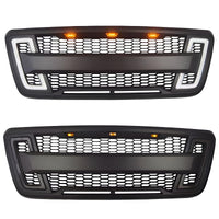 Grille For 2004 2008 Ford F150 With Led Lights Black Abs