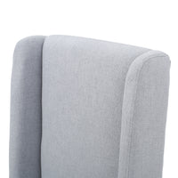 Dining Chair Set Of 2 Light Grey Fabric
