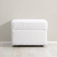 Soho Ottoman In White White Fabric