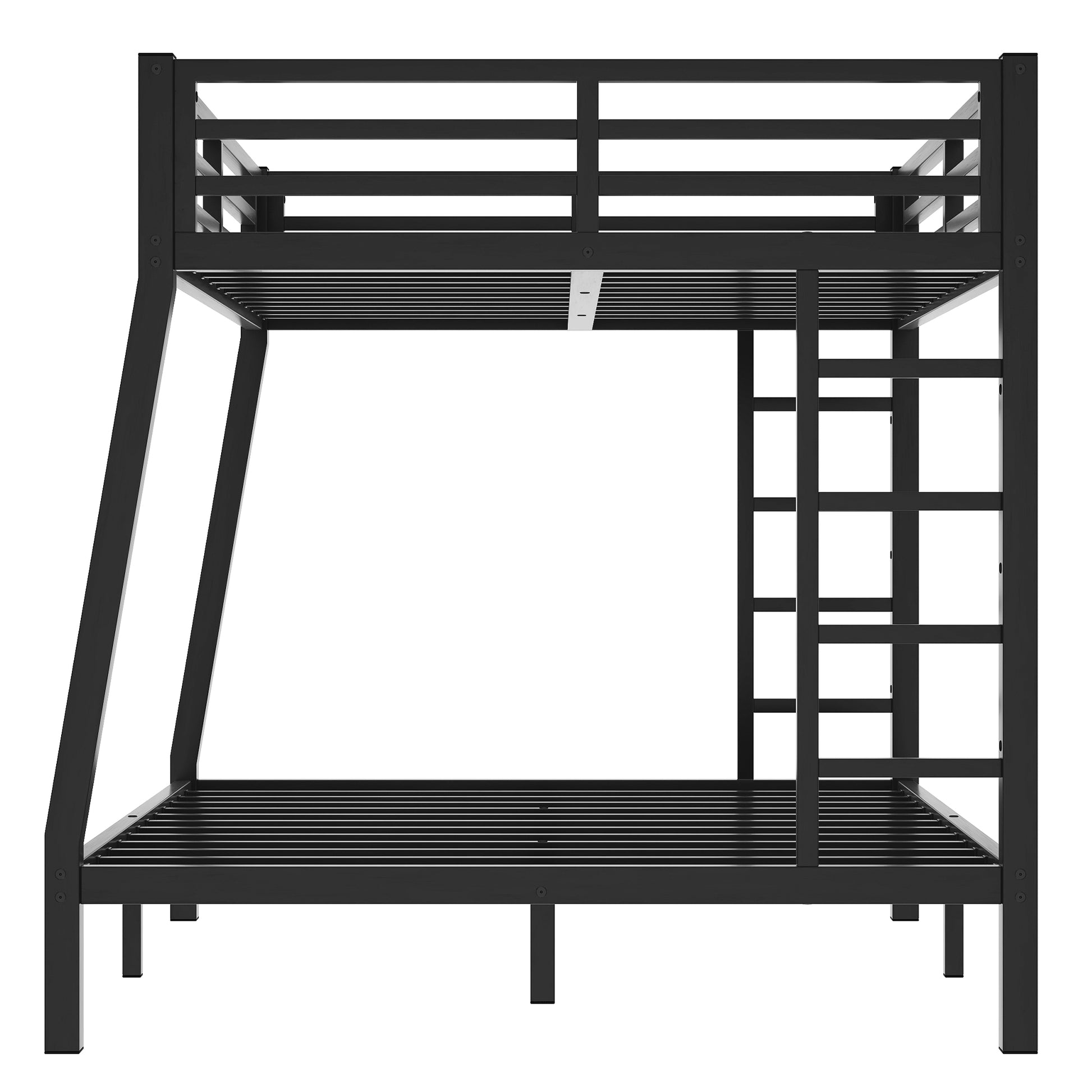 Metal Full Xl Over Queen Bunk Bed For Teens And Adults,Space Saving Noise Reduced No Box Spring Needed, Old Sku W1307S00020 Black Metal