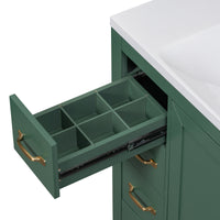 36" Bathroom Vanity With Sink Combo, Six Drawers, Multi Functional Drawer Divider, Adjustable Shelf, Green Old Sku:Sy999808Aaf Green Solid Wood Mdf