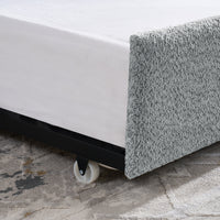 Daybed With Trundle Upholstered Tufted Sofa Bed, Full Size, Boucle Fabric, Grey 83"X58.5"X29.5" Grey Linen