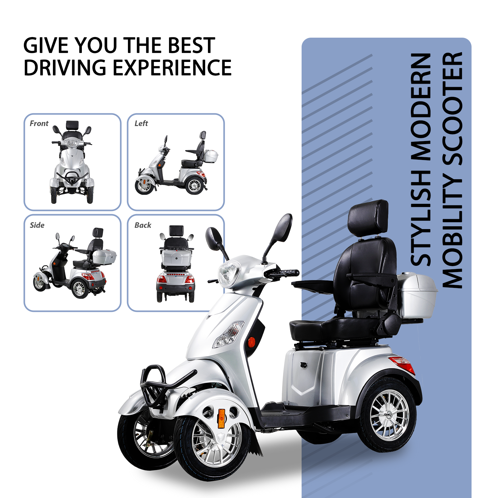 Electric Mobility Scooter With Big Size ,High Power Silver Abs Pc