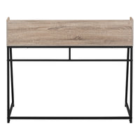 Computer Desk, Home Office, Laptop, Storage Shelves, 48"L, Work, Brown Laminate, Black Metal, Contemporary, Modern Taupe Particle Board