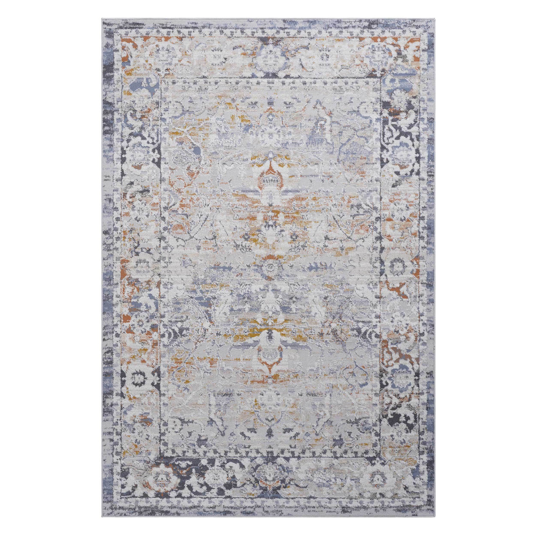 8X10 Ivory Grey Traditional Non Shedding Living Room Bedroom Dining Home Office Stylish And Stain Resistant Area Rug Ivory Grey Polyester