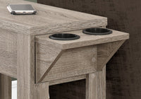 Accent Table, Side, End, Storage, Lamp, Living Room, Bedroom, Dark Taupe Laminate, Transitional Taupe Particle Board