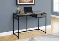 Computer Desk, Home Office, Laptop, Storage Drawer, 42"L, Work, Grey Laminate, Black Metal, Contemporary, Modern Grey Mdf