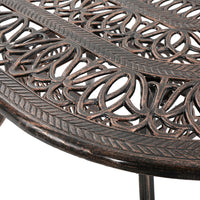 Tucson Cast Aluminum Dining Table, Shiny Copper Copper Aluminium