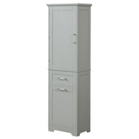 Tall Bathroom Storage Cabinet, Freestanding Storage Cabinet With Two Different Size Drawers And Adjustable Shelf, Mdf Board With Painted Finish, Grey Grey Mdf