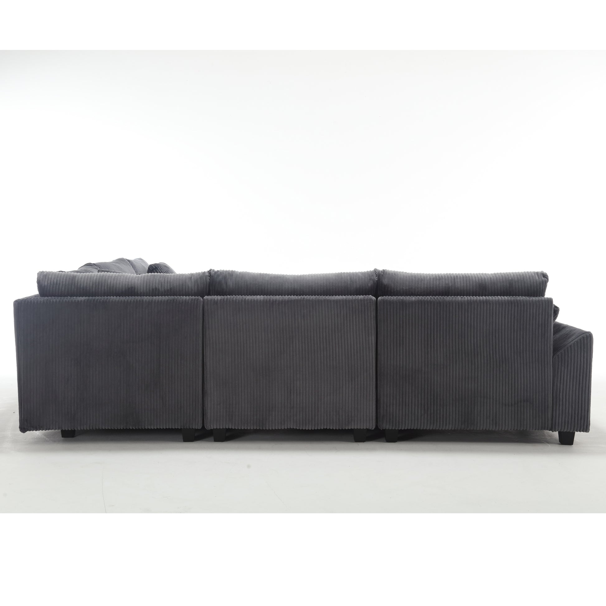 Arrival Oversized Modular Sectional Sofa Couches Set,Corduroy Upholstered Deep Seat Comfy Sofa For Living Room,Dark Gray Dark Gray Fabric 6 Seat