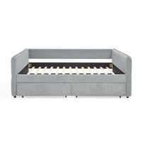 Daybed With Trundle Upholstered Tufted Sofa Bed, With Two Drawers, Queen Size, Boucle Fabric, Grey 88"X65.5"X29.5" Grey Boucle