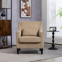 Coolmore Modern Accent Chair,Upholstered Armchair With Scooped Arms For Bedroom,Apartment,Studio,Office,Waiting Room Camel Corduroy Camel Primary Living Space Foam Corduroy