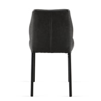 Dark Grey Pu Leather Dining Chairs Set Of 4 Faux Leather Dining Chairs Living Room Chair Modern Kitchen Armless Side Chair With Metal Legs Set Of 4 Metal Plaid Dark Gray Dining Room Powder Coated