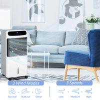 Homcom 32" Mobile Evaporative Air Cooler, 3 In 1 Ice Cooling Fan Water Conditioner Humidifier Unit With Remote, Timer, Oscillating, Led Display, 3.2Gal Water Tank For Home Office, Bedroom, White White Abs
