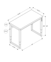 Computer Desk, Home Office, Standing, Adjustable, 48"L, Work, Laptop, Black Laminate, Grey Metal, Contemporary, Modern Black Particle Board