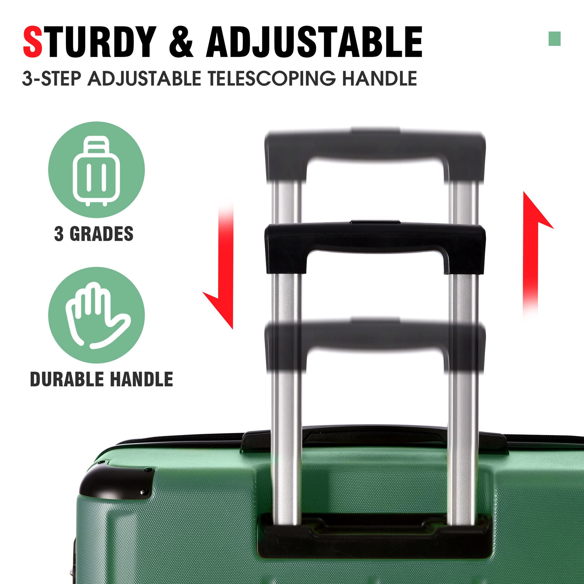 Hardside Luggage Sets 2 Piece Suitcase Set Expandable With Tsa Lock Spinner Wheels For Men Women Green Abs