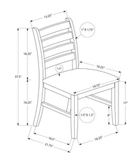Dining Chair, 37" Height, Set Of 2, Dining Room, Kitchen, Side, Upholstered, Brown Solid Wood, Brown Leather Look, Transitional Brown Foam Faux Leather