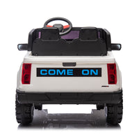 24V10A Two Seater Kids Ride On Electric Pickup, Kids Ride On Toy W Parents Remote Control,4Wd 800W Motors,Two Safety Belts,High Gate Safety Design,Usb,Bluetooth, Speed 2.49 3.73Mph For Kids Aged 3 . White 50 99 Lbs Polypropylene