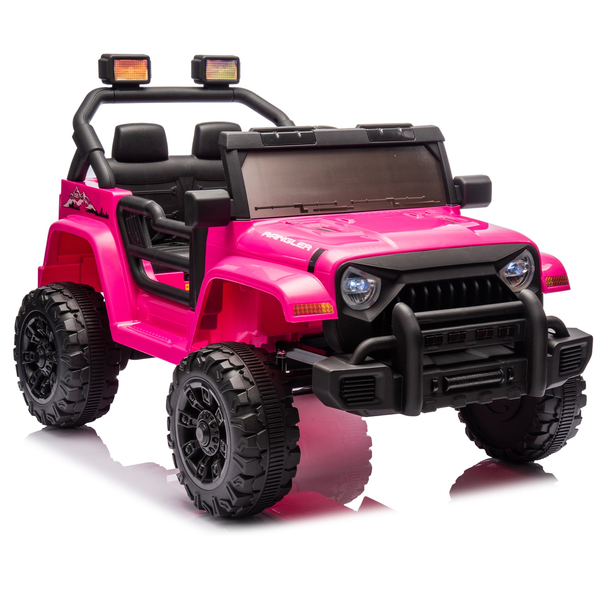 12V Kids Ride On Electric Car W Parents Control,Dual Drive, Four Wheel Suspension,With Music,Bluetooth,Mp3,Usb,With Headlights, Steering Wheel Quick Release,Slow Start For Kids Aged 3 8. Pink 50 99 Lbs Polypropylene