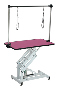 42.5Inch Hydraulic Pet Grooming Table With "H" Arm Pink White Pink Mdf Steel