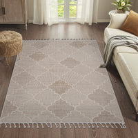 Naar Guros Collection 6X9 Cream Trellis Indoor Outdoor Area Rug Cream Polypropylene