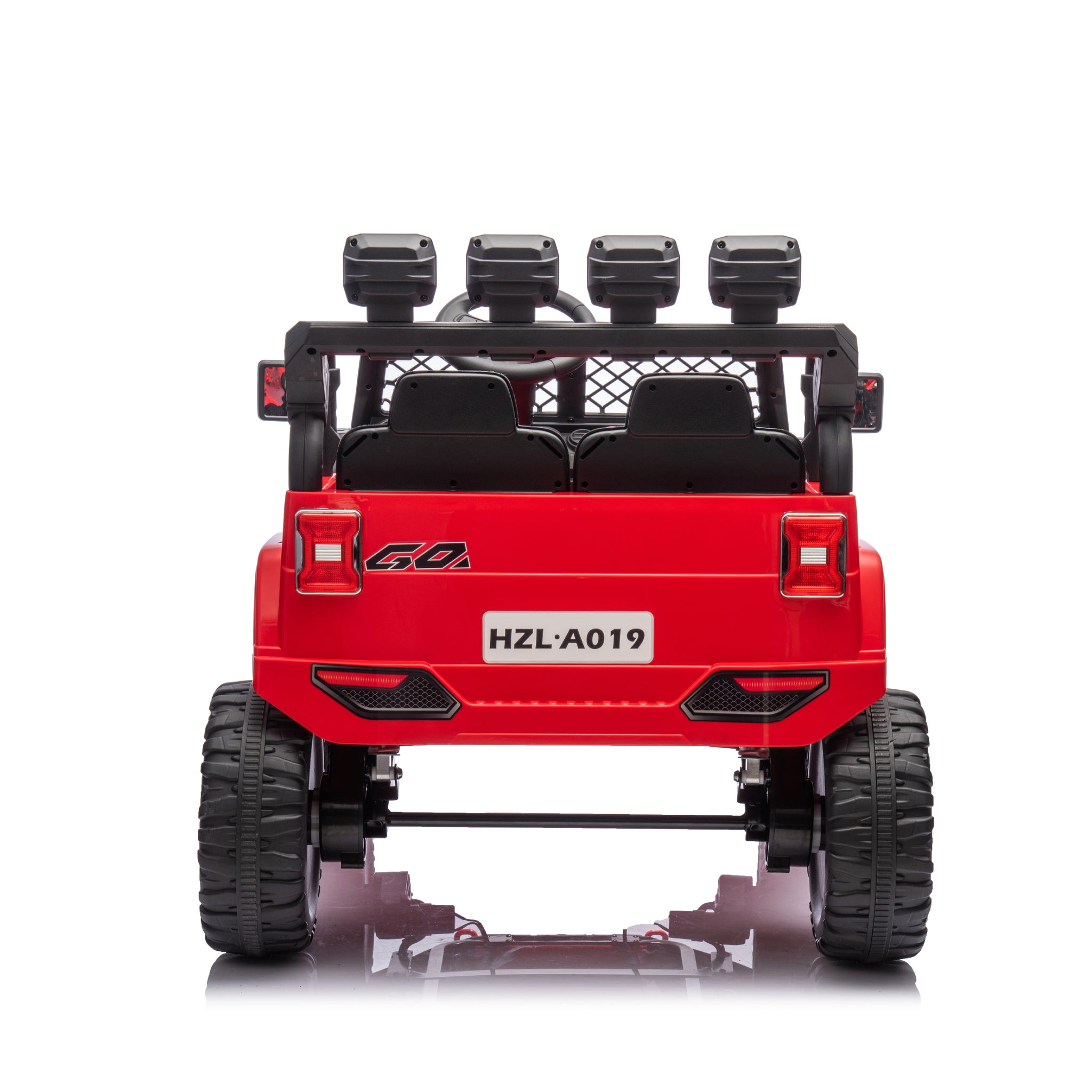 Red,24V 2 Seater Ride On Truck Car, 4Wd Motors, With 2.4G Remote Control,Metal Suspension,Soft Start,Music, Led Light,Outdoor Off Road Electric Car,Toys Gifts Red 100 149 Lbs Iron Plastic Iron