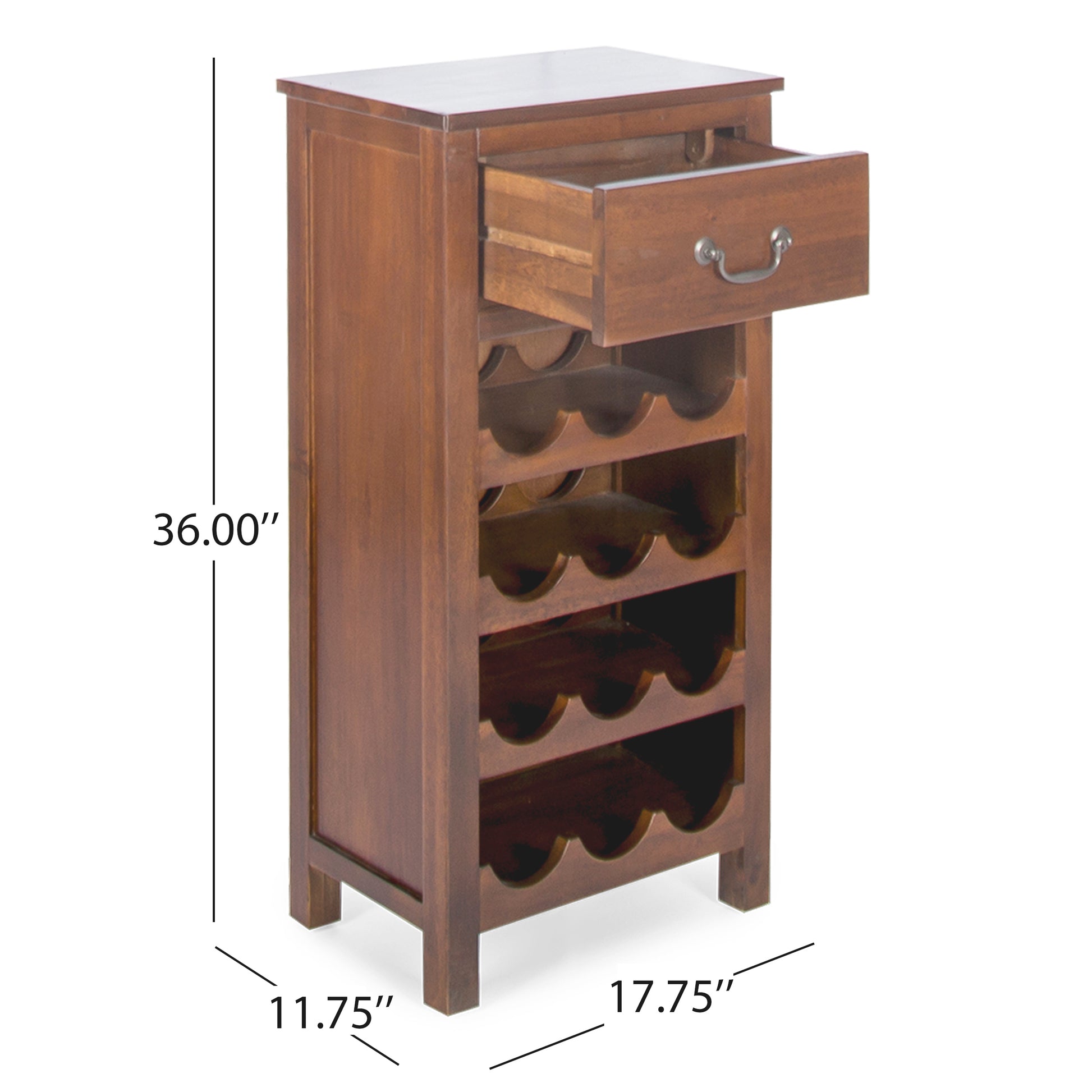 Wine Rack Dark Brown Acacia Wood