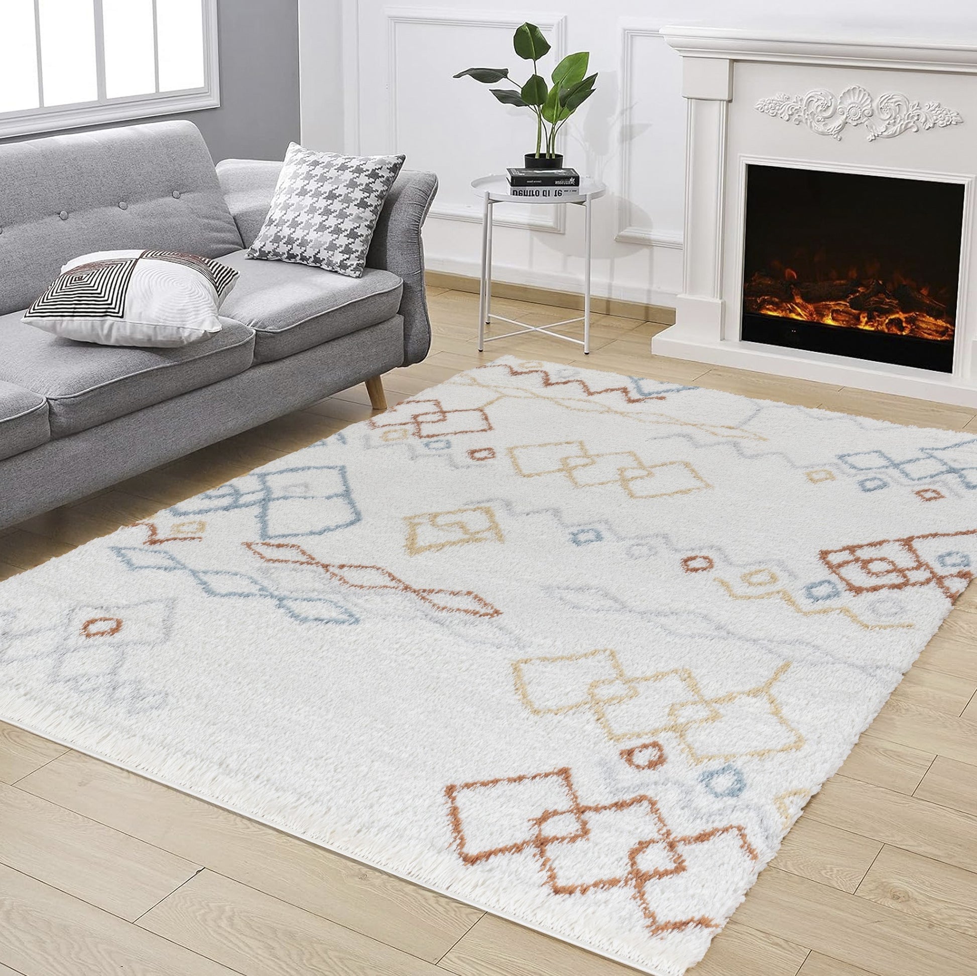 Loft Shag Gc Czy1005 Ivory 5 Ft. 3 In. X 7 Ft. Shaggy Area Rug Ivory Polyester