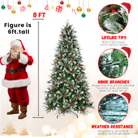 7.5Ft Pe Pvc Spray White Christmas Tree Green Polyvinyl Chloride