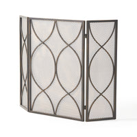 Fire Screen Black Gold Iron