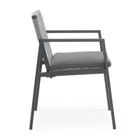 Outdoor Dining Set, Dining Chair Set Of 6 Aluminum Dining Table, Gray Black Black Grey Aluminum