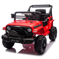 12V Kids Ride On Electric Truck Car W Parents Control,2Wd,Four Wheel Suspension,Early Education Function,Adjustable Volume,Usb,Mp3,Bluetooth,Microphone Jack,Power Display,Led Lights For Kids Aged 3. Red Polypropylene