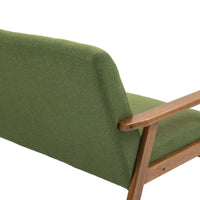 Coolmore Mid Century Modern Solid Loveseat Sofa Upholstered Linen Loveseat, 2 Seat Upholstered Loveseat Sofa Modern Couch Green Linen 2 Seat