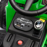 12V Kids Ride On Electric Tractor Black Knight,Kids Ride On Toy.2Wd,Non Skid Tires, Steering Wheel, Foot Pedal,With Removable Storage Tug,Light,Bluetooth,Music,Mp3,Usb,Power Display For Kids Aged 3 . Green 50 99 Lbs Polypropylene