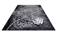 Jersey Area Rugs, Carpets For Livingroom, 7X10 Area Rugs ,2032 Black Bone Rectangle 8&10 Black Grey Contemporary Abstract Polypropylene