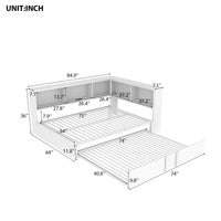 Metal Full Size Daybed With Trundle, Storage Cabinets And Usb Ports, White Full White Metal