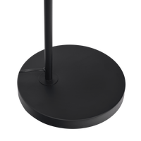 Seoul Black Floor Lamp With Rotary Switch Wood Table Metal Base Black,White,Wood Table&Floor Lamps Metal,Wood