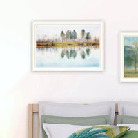 "Peaceful Lake Reflection" Framed Wall Art For Living Room, Wall Art Print For Home Decor, Bedroom Wall Art By Bluebird Barn Multicolor Wood Paper