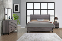 Mirage Grey Full Bed Black Gray Rubber Wood