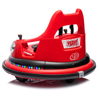 12V Ride On Bumper Car For Kids,Electric Car For Kids,1.5 5 Years Old,W Remote Control, Led Lights, Bluetooth & 360 Degree Spin, Vehicle Body With Anti Collision Paddingfive Point Safety Belt,2Wd Red Polyethylene