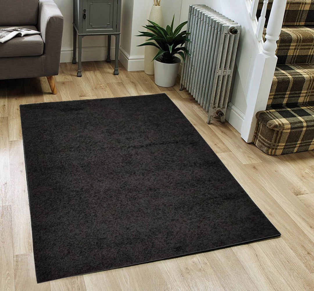 Shaggy Area Rugs, Carpets For Livingroom, 5X7 Area Rugs ,Shaggy Black Rectangle 5&7 Black Contemporary Abstract Polypropylene