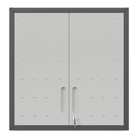 Metal Wall Mounted Tool Storage Cabinet With Locking Door And 1 Shelf 1 Opened Drawer For Garage Warehouse,Office,Assembly Required Black Gray Modern Metal