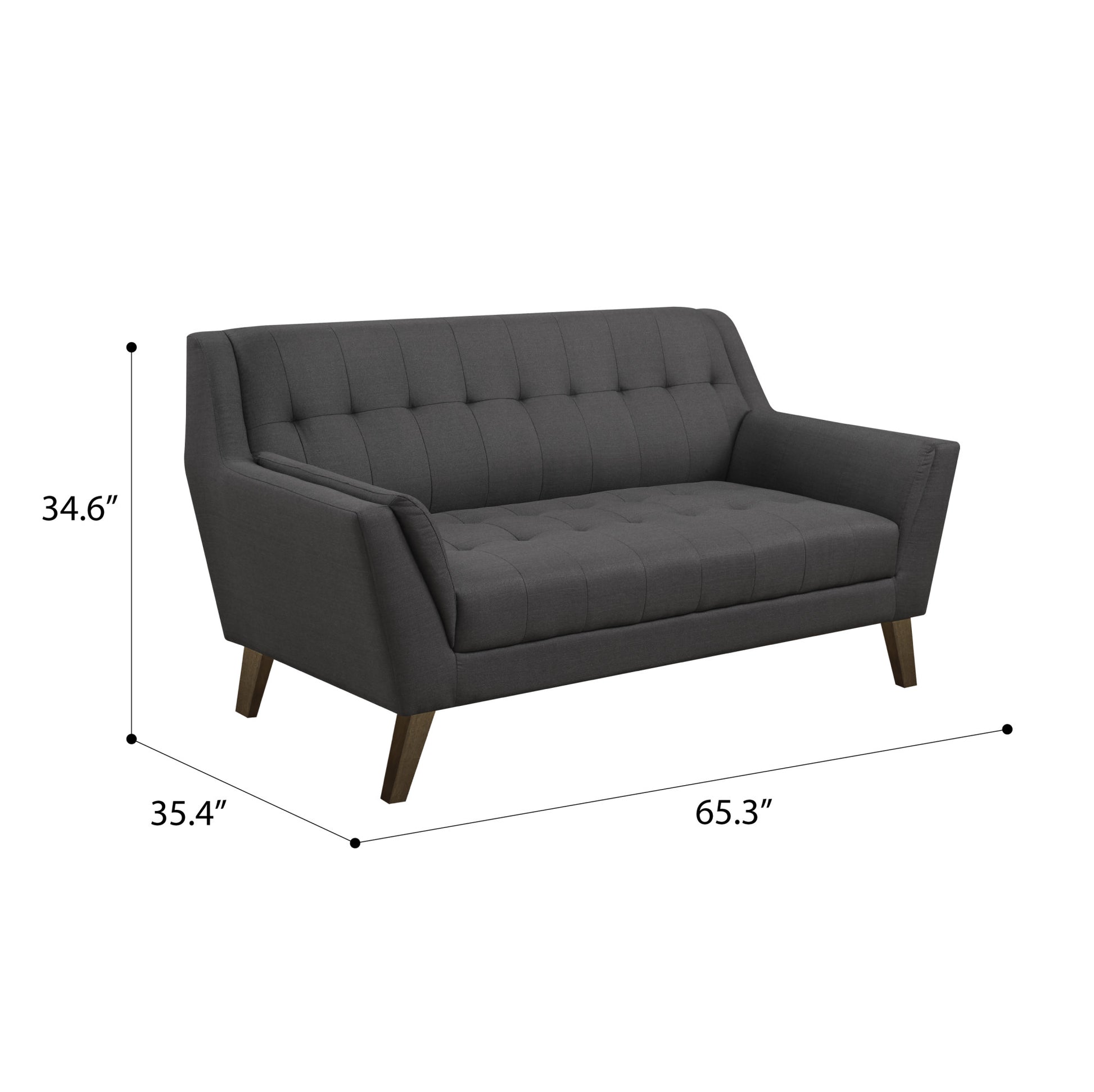 Browning Gray Loveseat Gray Foam Engineered Wood