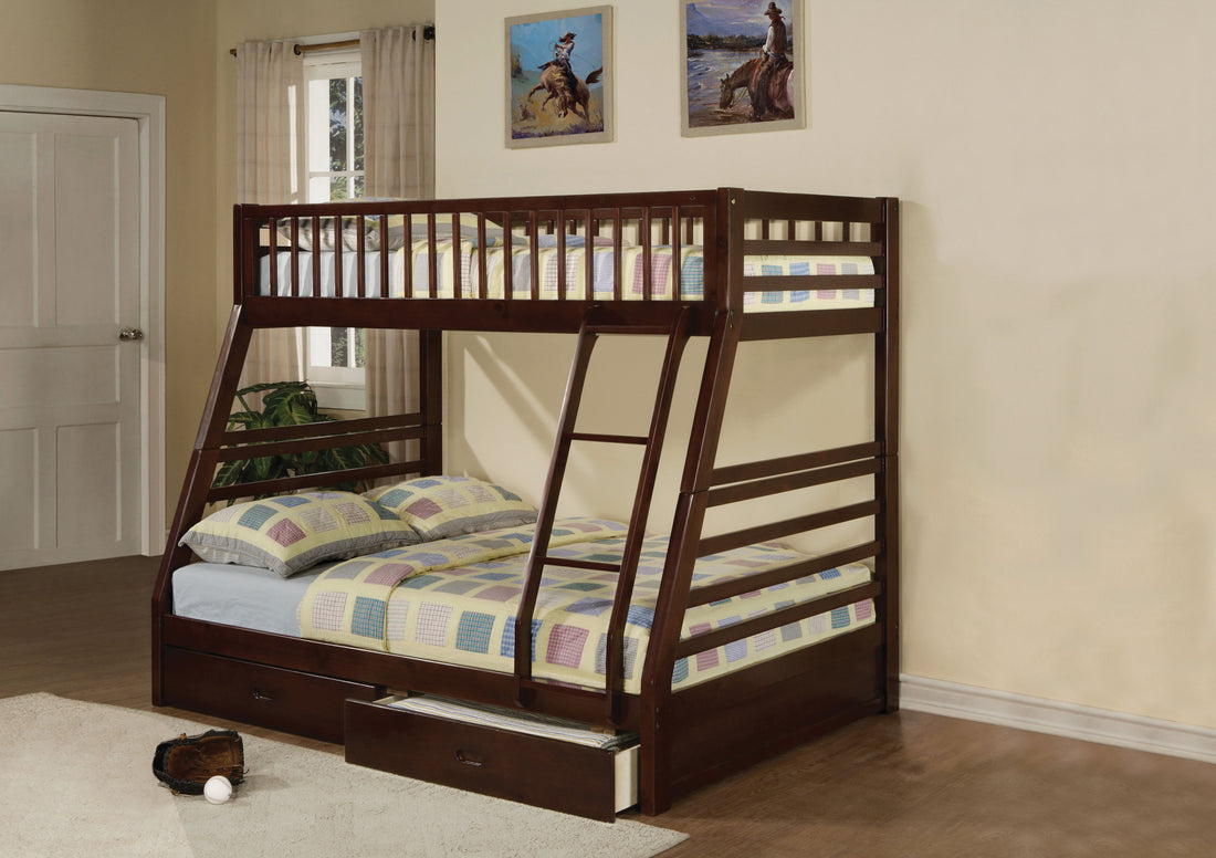 Espresso Bunk Bed Espresso Bedroom Modern Pine Wood