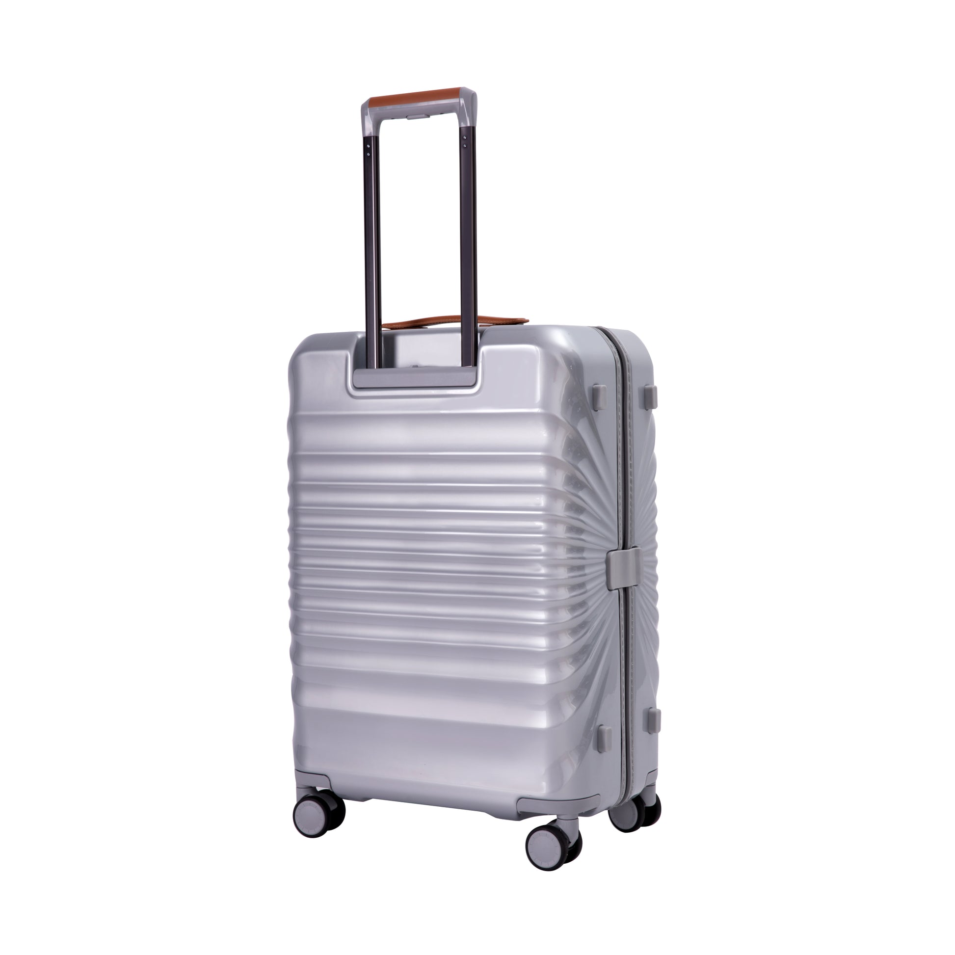 28" Luggage Lightweight Suitcase Tsa Lock Usb Port Luggage Wheel Lock Artificial Leathertop Handle Spinner Wheels Silver Silver Abs Pc