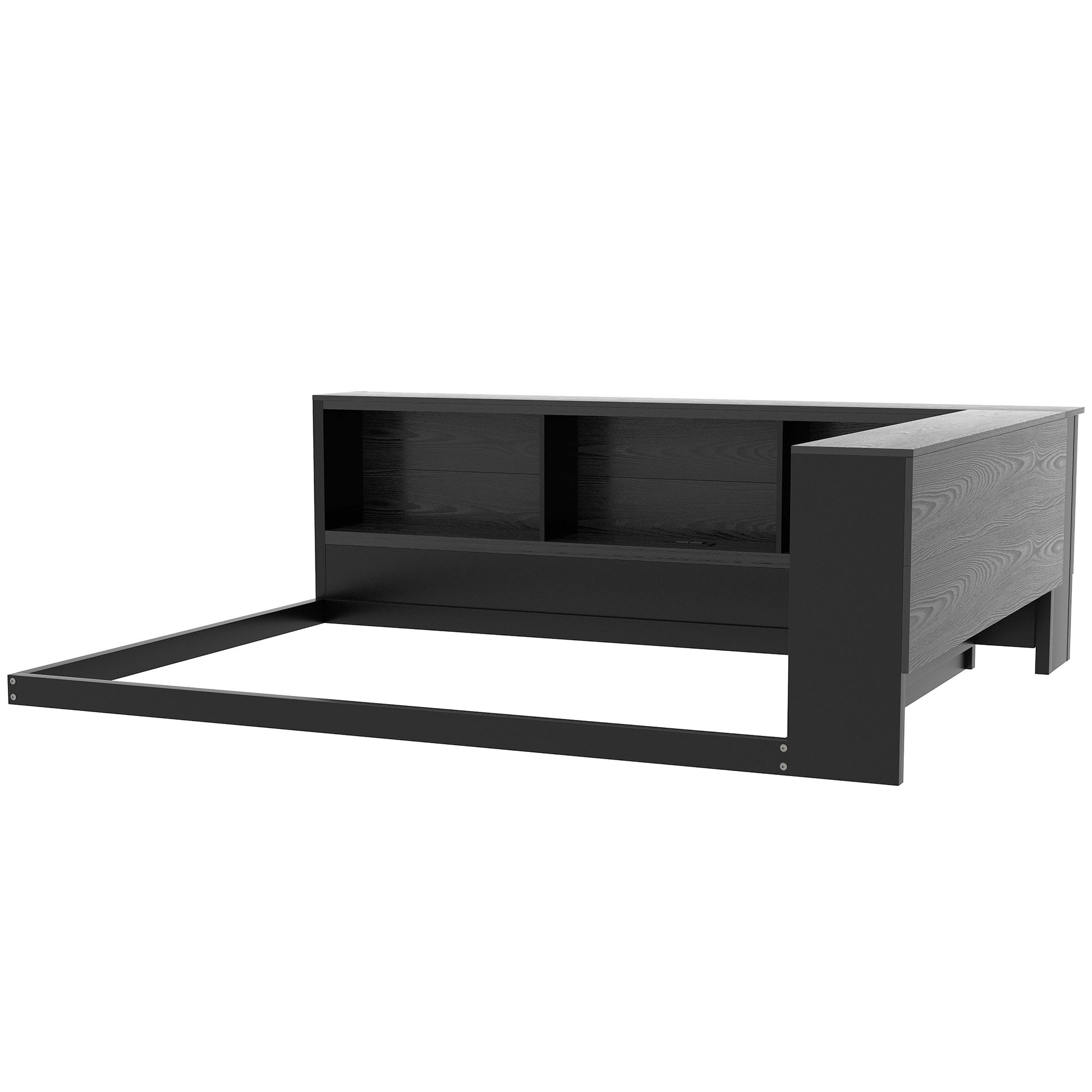 Metal Full Size Daybed With Storage Cabinets And Usb Ports, Black Full Black Metal